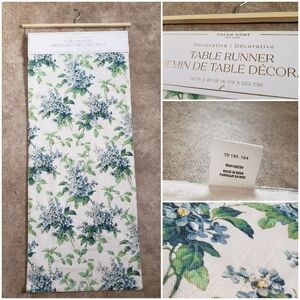 Blue and Green Floral Table Runner
